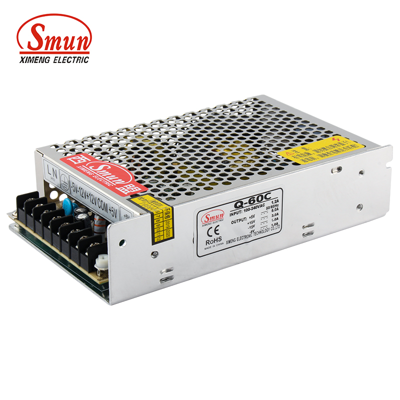 Fonte de alimentação comutada de saída quádrupla Q-60C 5V6A 15V2A -5V1A -15V1A