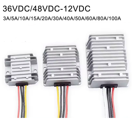 36V / 48V a 12V 3A a 100A Conversor de fonte de alimentação Step Down Buck DC DC para veículo elétrico