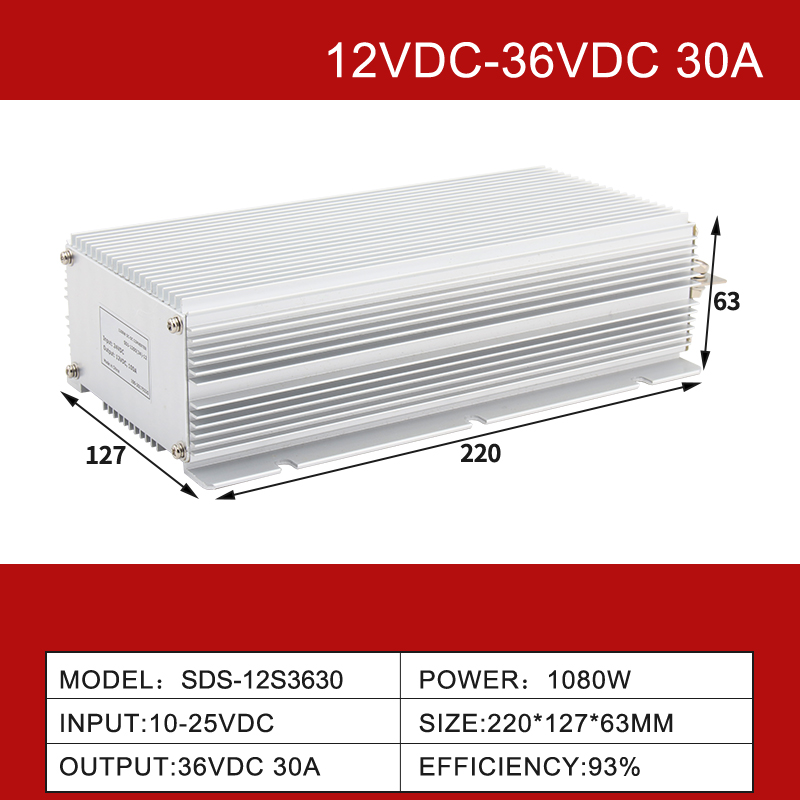 12V a 36V 1A a 30A IP68 Conversor de aumento de potência para carro não isolado DC-DC