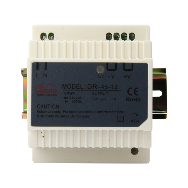 DR-45-12 45W 12VDC Din Rail Switching Fonte de alimentação para equipamentos de controle industrial