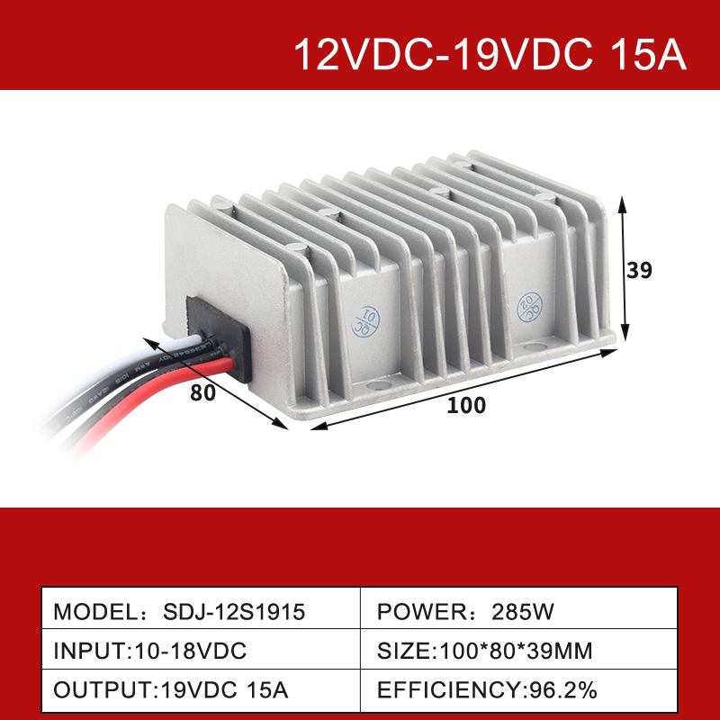 12V a 19VDC 3A a 30A Conversor DC-DC à prova d'água IP68 não isolado de alta eficiência 