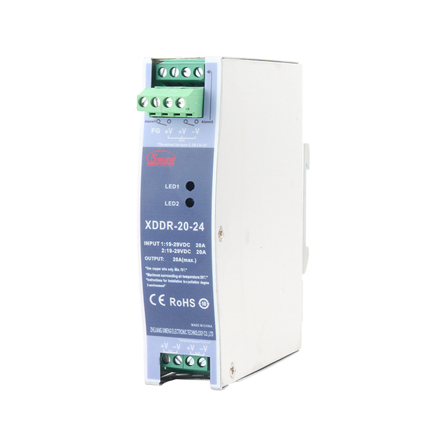 Módulo de redundância tipo trilho din XDDR-20/DRDN-20 20A 12V/24V/48V suporta sistema de redundância 1+1 e N+1