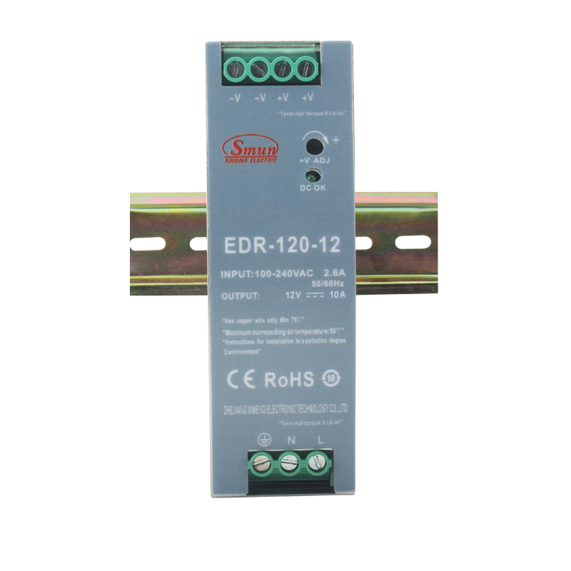 Série EDR 75W 120W 150W Econômico Slim AC-DC Din Rail Switching Power Supply SMPS
