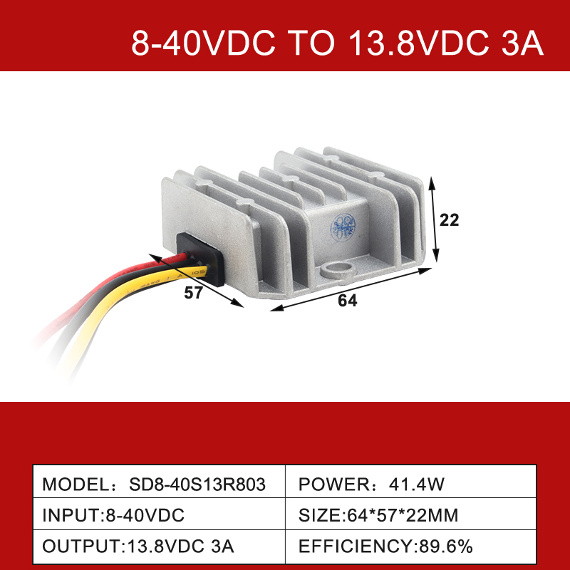 8-40V Entrada 13,8V 3A-55A Saída DC-DC Boost Buck Power Converter