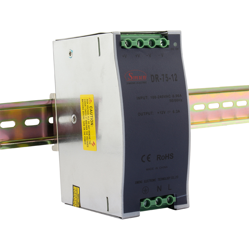 DR-75-12 75 W 12VDC Din Rail Mounting Fonte de alimentação industrial