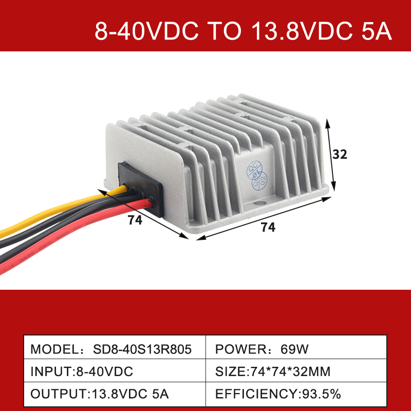 8-40V Entrada 13,8V 3A-55A Saída DC-DC Boost Buck Power Converter