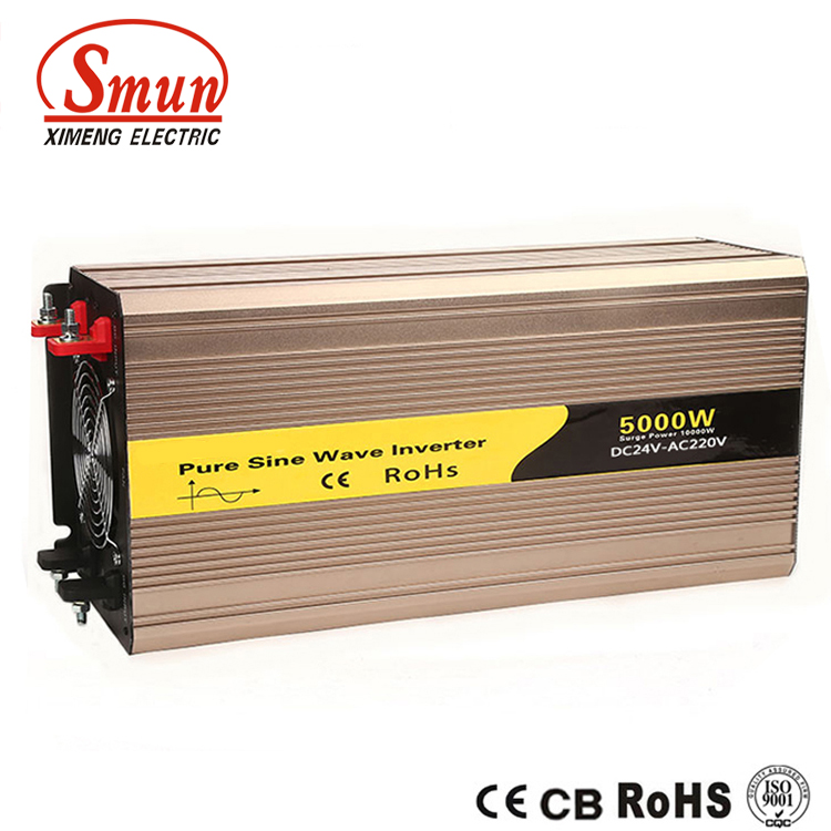 Inversor de onda senoidal pura de 5000 W – DC 12V/24V/48V para CA, surto de 10000W, 90% de eficiência