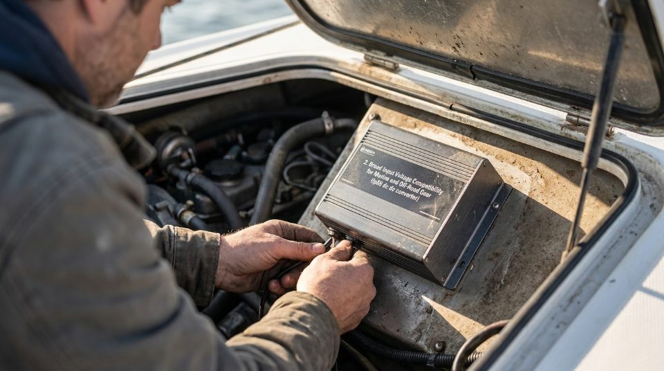 2. Ampla compatibilidade de tens&atilde;o de entrada para equipamentos mar&iacute;timos e off-road