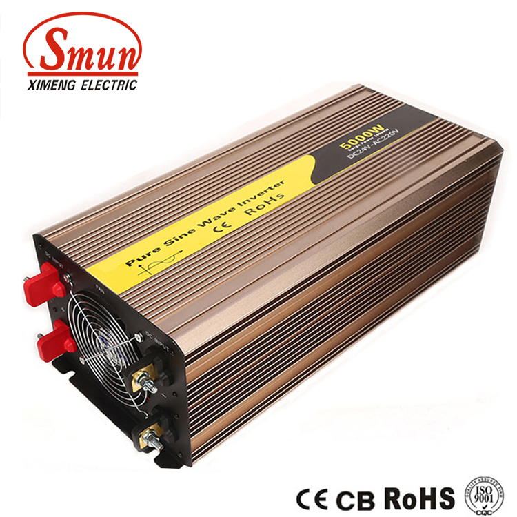 Inversor de onda senoidal pura de 5000 W – DC 12V/24V/48V para CA, surto de 10000W, 90% de eficiência
