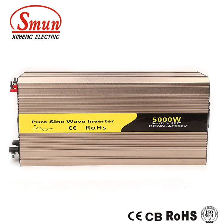 Inversor de onda senoidal pura de 5000 W – DC 12V/24V/48V para CA, surto de 10000W, 90% de eficiência